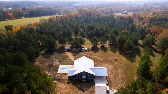 aerial view with a rural view