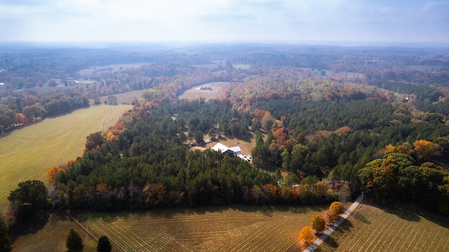 bird's eye view featuring a rural view