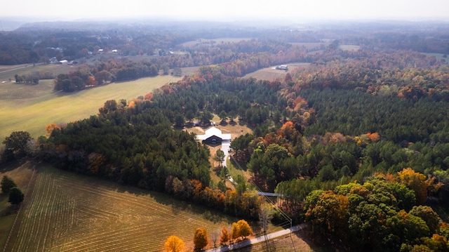 bird's eye view with a rural view