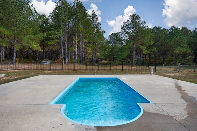 view of swimming pool featuring a patio