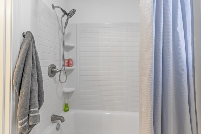 bathroom featuring shower / bath combination with curtain