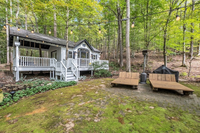 view of yard featuring a deck