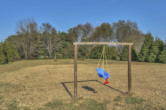 view of play area with a lawn