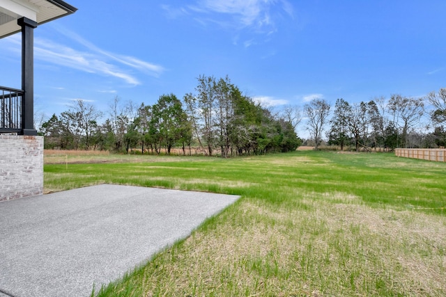 view of yard featuring a patio area