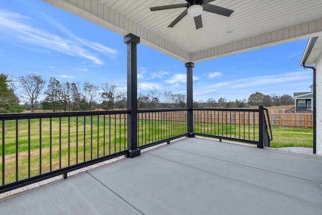 view of patio with ceiling fan