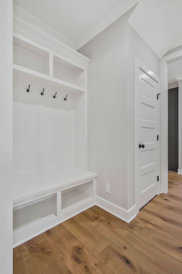 mudroom featuring hardwood / wood-style flooring