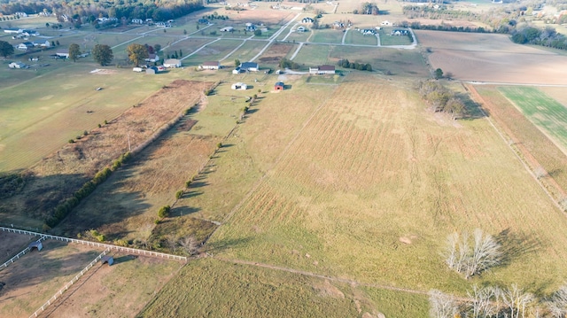 aerial view featuring a rural view