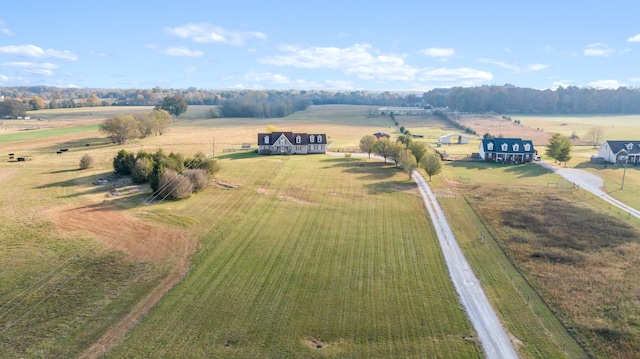 aerial view with a rural view