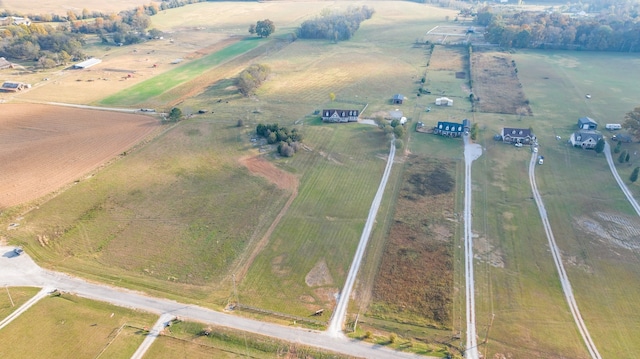 bird's eye view with a rural view