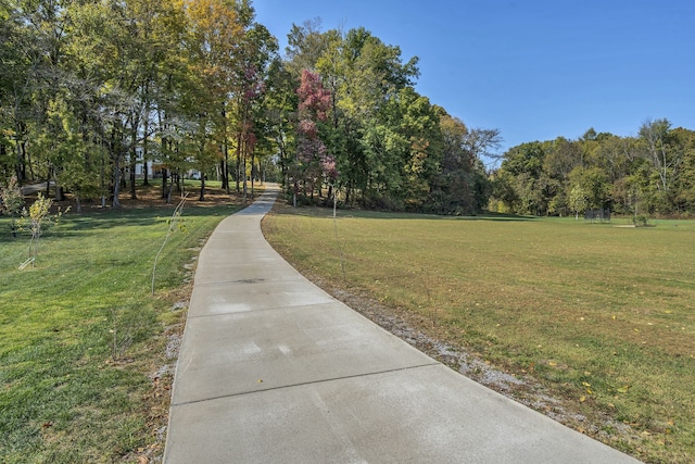 view of community featuring a yard