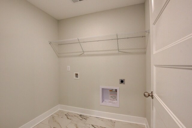 laundry area featuring washer hookup and electric dryer hookup