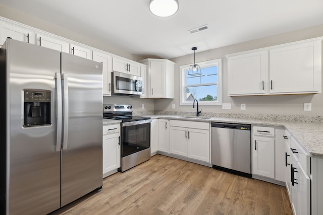 kitchen with sink, white cabinets, and stainless steel appliances