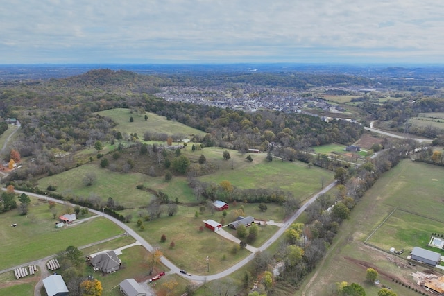 drone / aerial view featuring a rural view