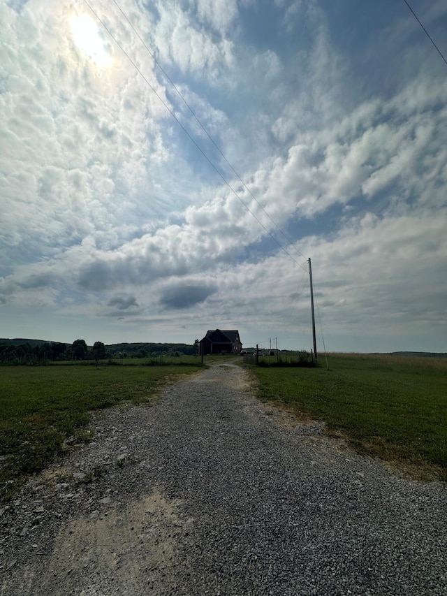 view of road featuring a rural view