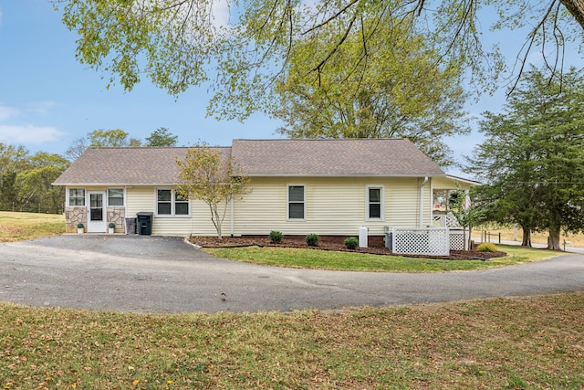 exterior space with a yard