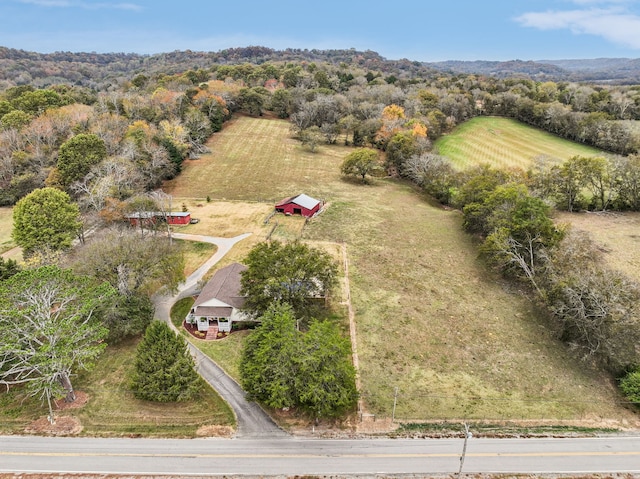 drone / aerial view featuring a rural view