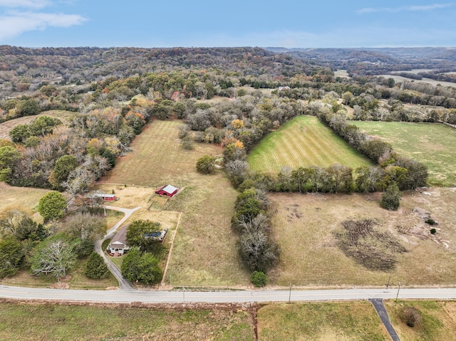 bird's eye view with a rural view