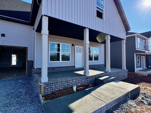 exterior space featuring covered porch