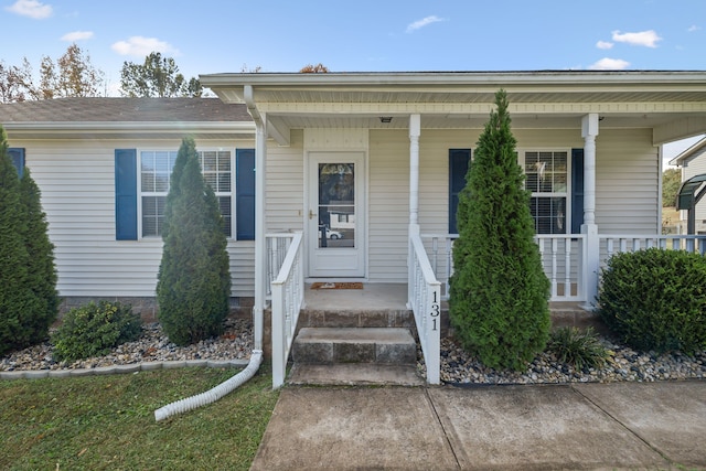 view of front of property with a porch