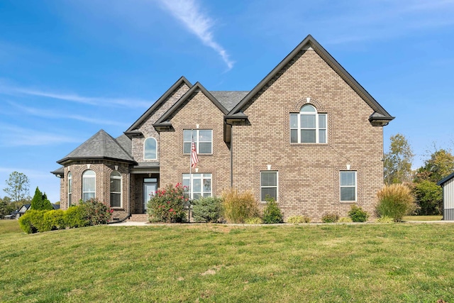 view of front of home with a front yard