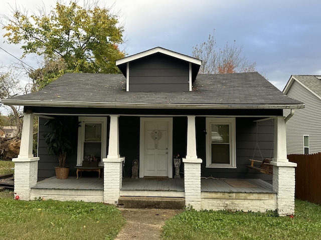 bungalow featuring a porch