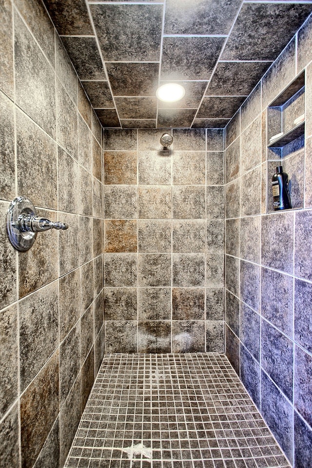 bathroom featuring tiled shower