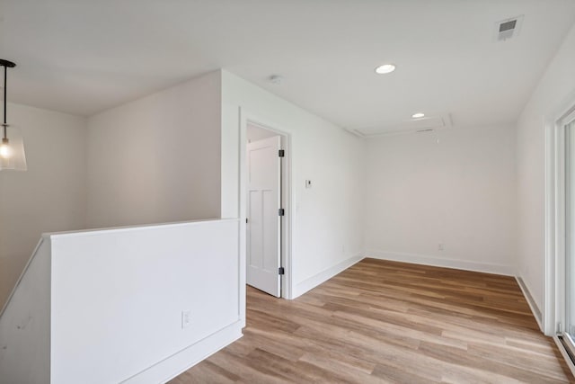 904 N Maple St, Murfreesboro, TN 37130 - spare room featuring attic access, light wood-style flooring, recessed lighting, and baseboards