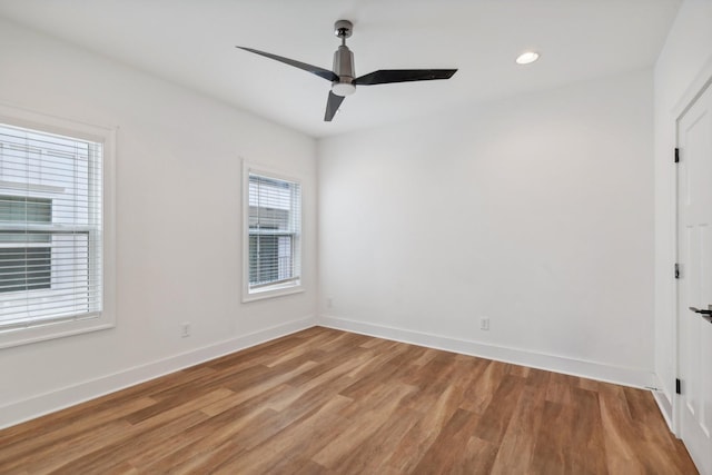 904 N Maple St, Murfreesboro, TN 37130 - empty room with light wood-style flooring, a ceiling fan, baseboards, and recessed lighting