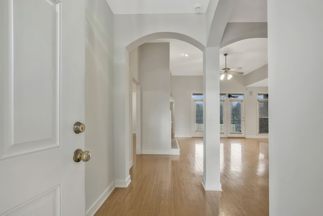 hallway featuring light hardwood / wood-style floors