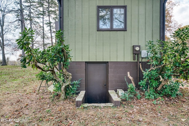 view of storm shelter