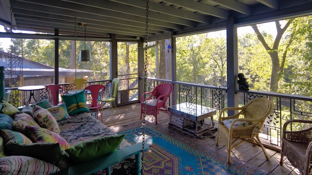 view of sunroom