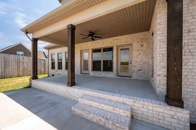 view of patio / terrace with ceiling fan