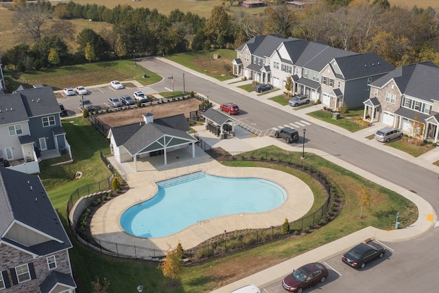 view of swimming pool featuring a patio and a gazebo