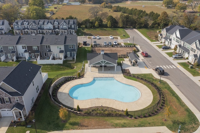 view of swimming pool featuring a gazebo and a patio area