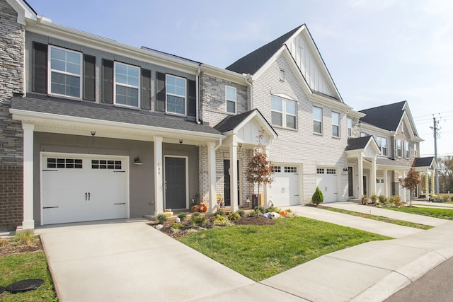 view of property with a garage