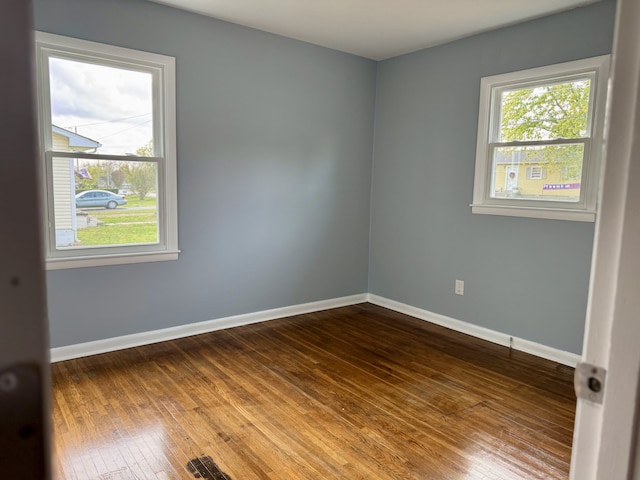 empty room featuring wood-type flooring