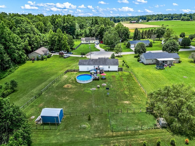 aerial view with a rural view