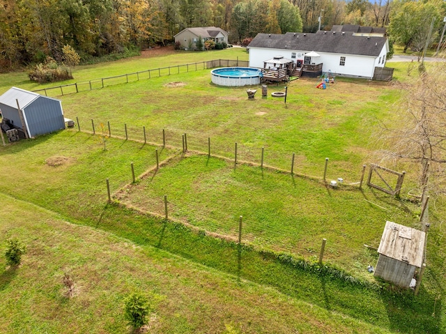 aerial view with a rural view