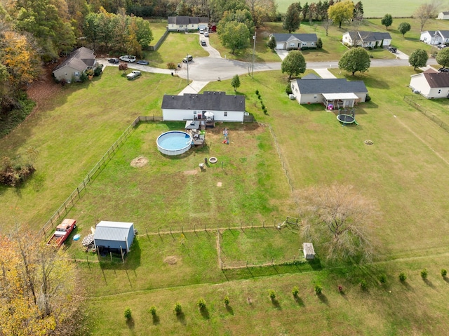 bird's eye view featuring a rural view