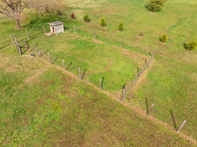 bird's eye view featuring a rural view