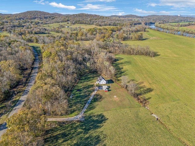 aerial view with a mountain view