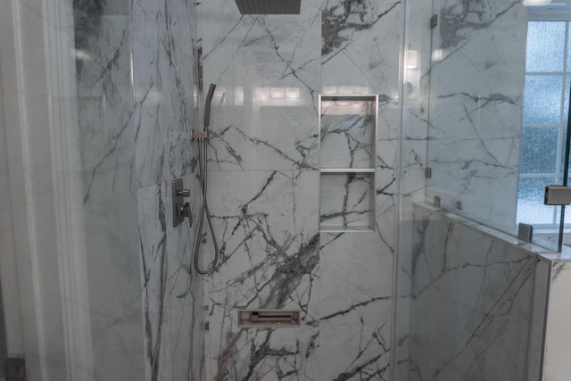 101 Brookstone Dr, Burns, TN 37029 - bathroom with a marble finish shower and a healthy amount of sunlight