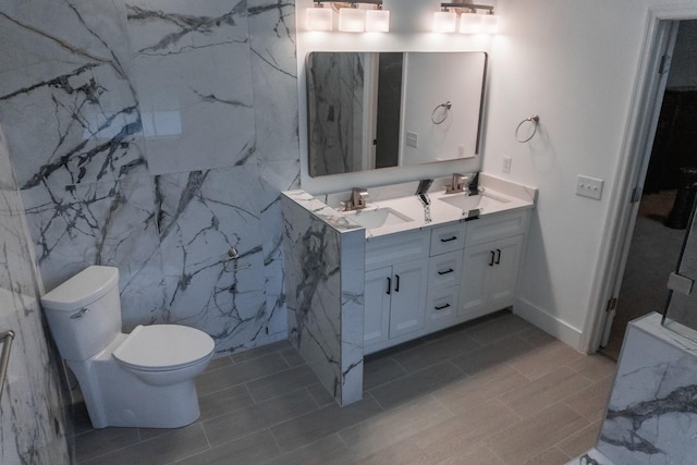 101 Brookstone Dr, Burns, TN 37029 - bathroom with a sink, tile patterned flooring, toilet, and double vanity