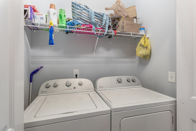 laundry area featuring washer and dryer