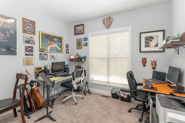 view of carpeted office