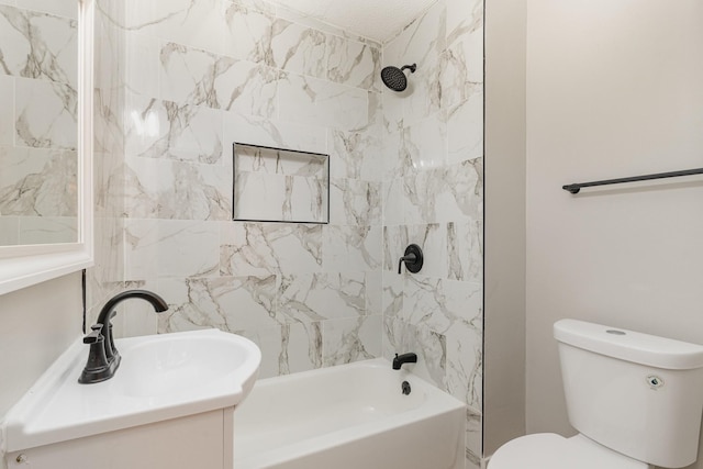 1828 S Main St, Columbia, TN 38401 - bathroom featuring vanity, tub / shower combination, and toilet