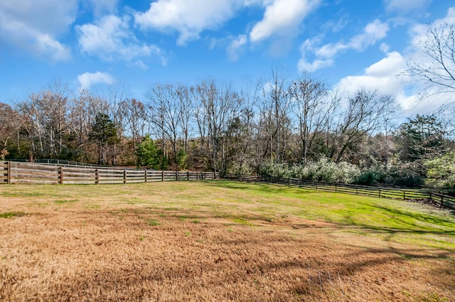 view of yard featuring a rural view