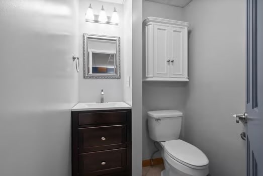 bathroom with vanity and toilet