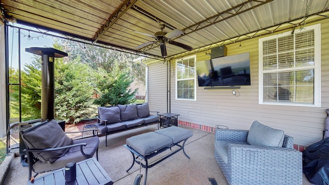 view of patio featuring an outdoor hangout area