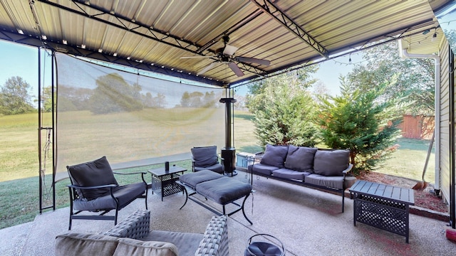 view of patio / terrace with an outdoor hangout area and ceiling fan